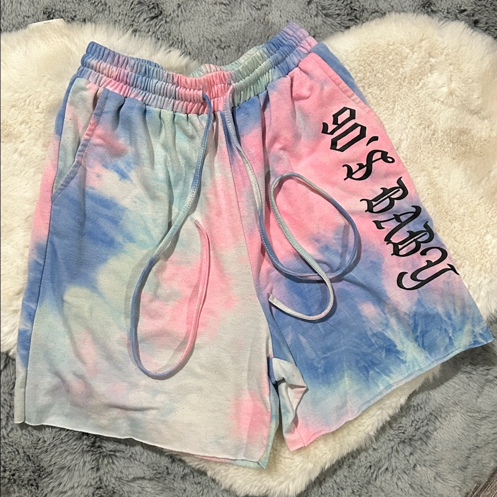 Colorful SHEIN Tie-Dye '90's Baby' Shorts